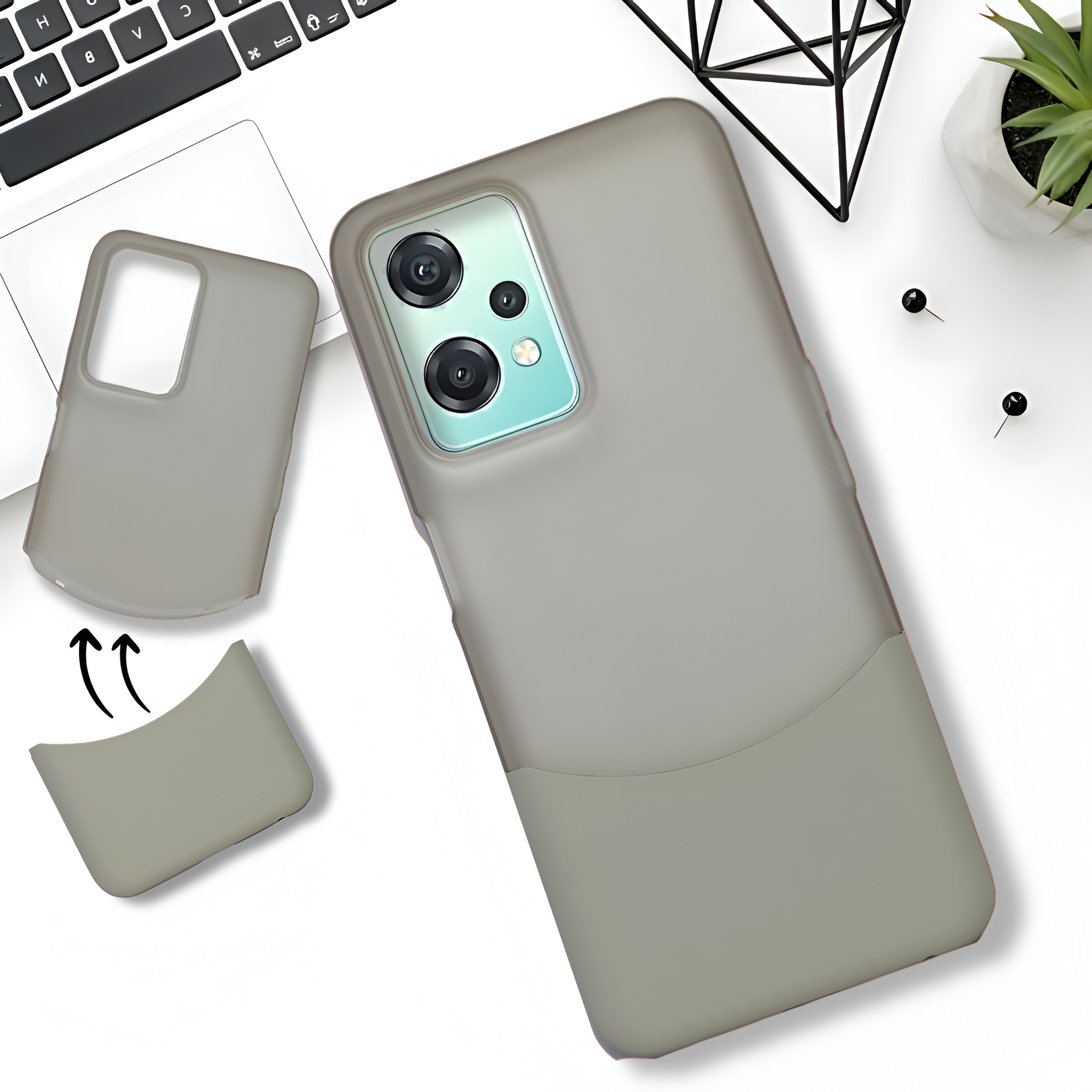 Grey Detach Matte Case For Oneplus Nord Ce 2 Lite