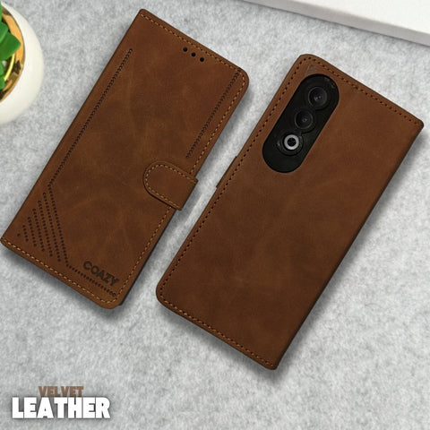 Velvet Brown Flip Leather Case for Oneplus Nord Ce 4