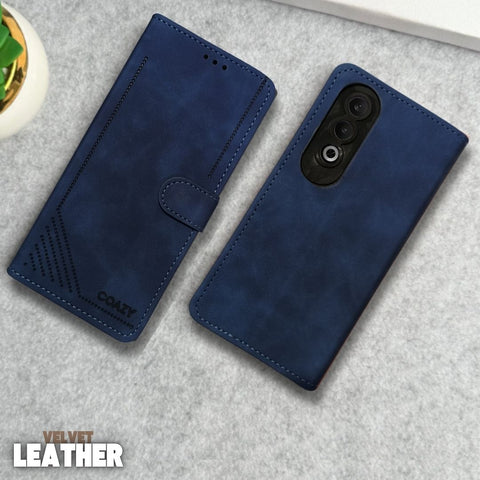 Velvet Dark Blue Flip Leather Case for OneplusNord Ce 4