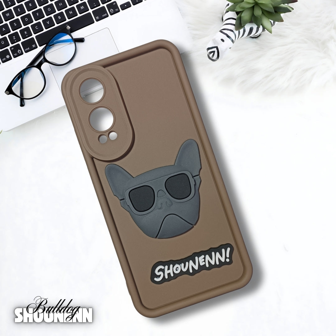 Dark Brown SHOUNENN BULLDOG Silicone case for Oneplus Nord CE 4 Lite