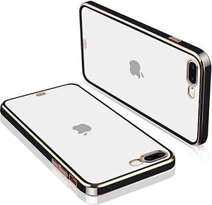 Black Electroplated Transparent Case for Apple iphone 7 Plus