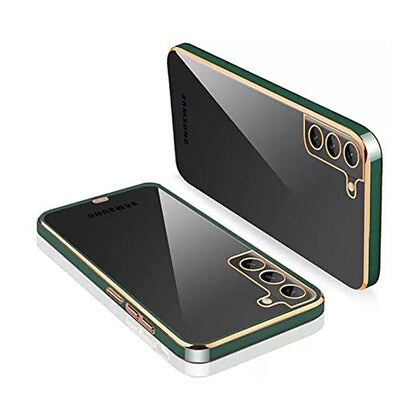 Dark Green Electroplated Transparent Case for Samsung S21 Plus