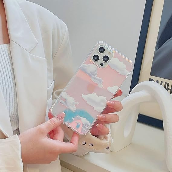 Cloud Transparent silicone case for Apple iPhone 15 Pro Max - The Hatke