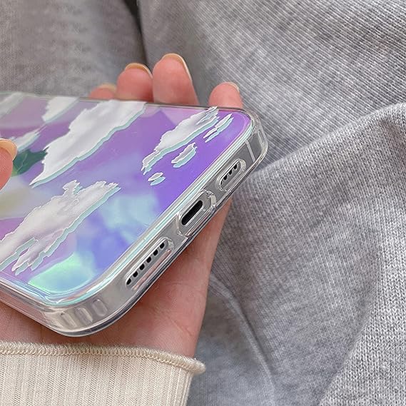 Cloud Transparent silicone case for Apple iPhone 15 Pro Max - The Hatke