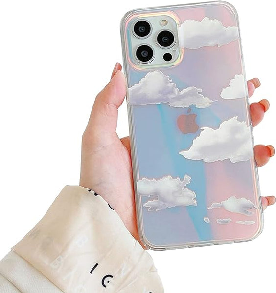 Cloud Transparent silicone case for Apple iPhone 15 Pro Max - The Hatke