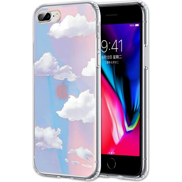 Cloud Transparent silicone case for Apple iPhone se 2 - The Hatke