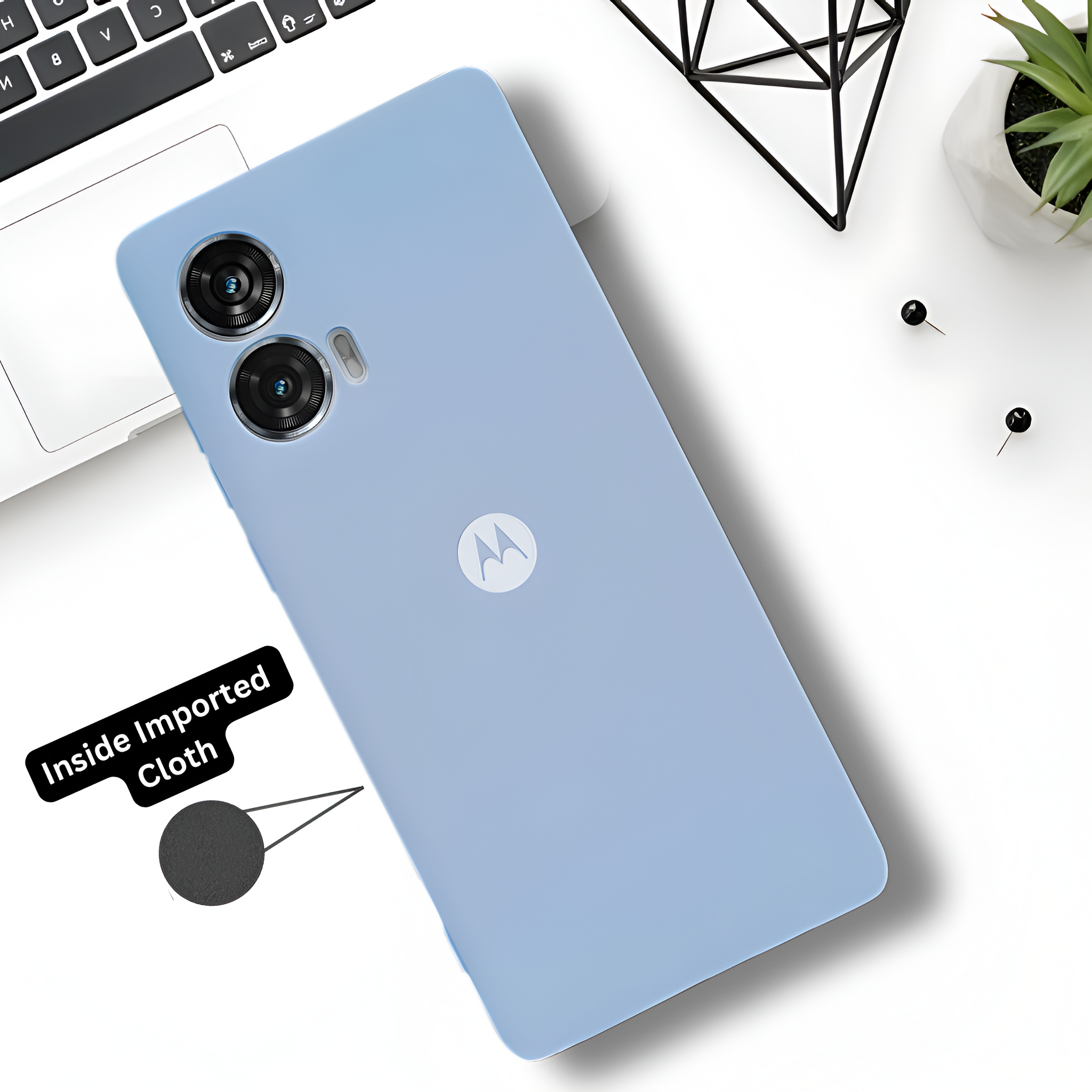 Cloud Blue Camera Original Silicone case for Motorola Edge 50 Fusion