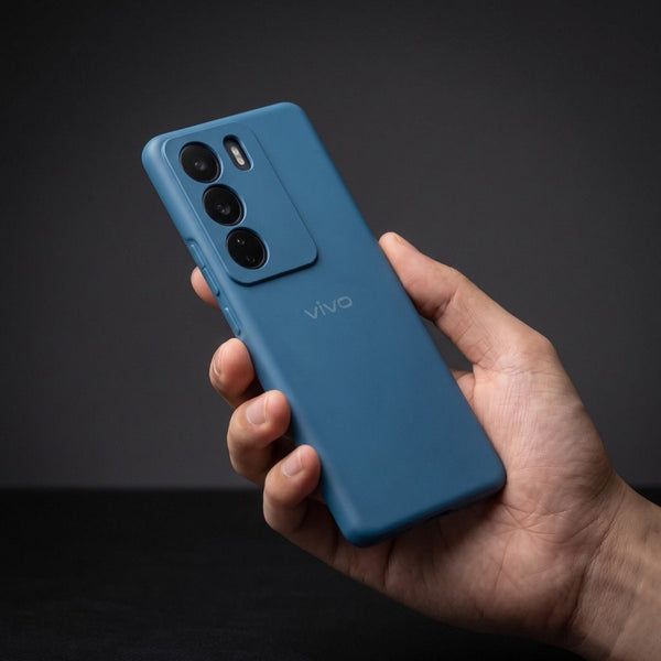 Cosmic Blue Camera Original Silicone case for Vivo V29 - The Hatke