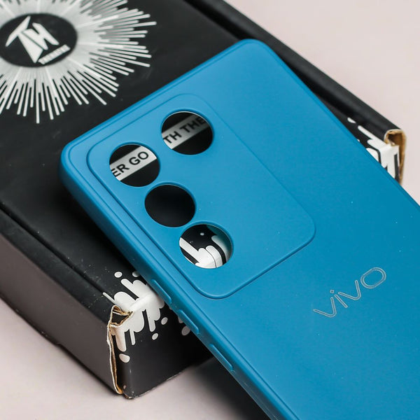 Cosmic Blue Candy Silicone Case for Vivo V27 - The Hatke