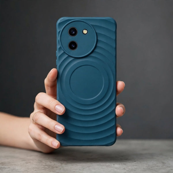 Cosmic Round Wave Silicone case for Vivo T3X - The Hatke