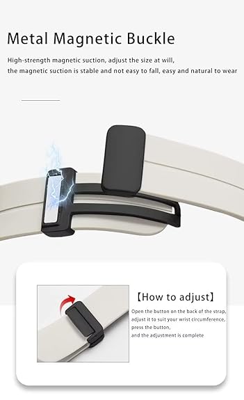 Cream Magnetic Clasp Adjustable Strap For Apple Iwatch (22mm) - The Hatke