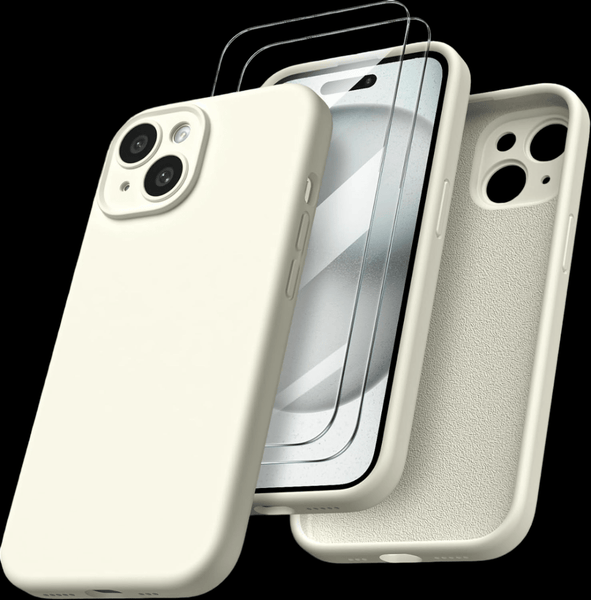 Cream Original Camera Silicone case for Apple iphone 14 Plus - The Hatke