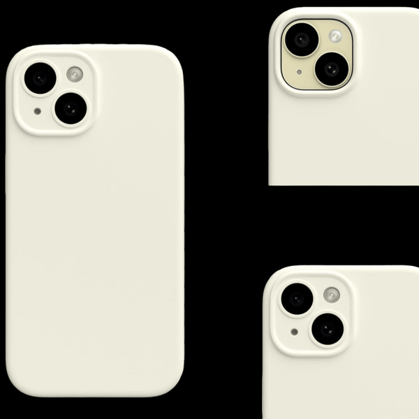 Cream Original Camera Silicone case for Apple iphone 14 Plus - The Hatke
