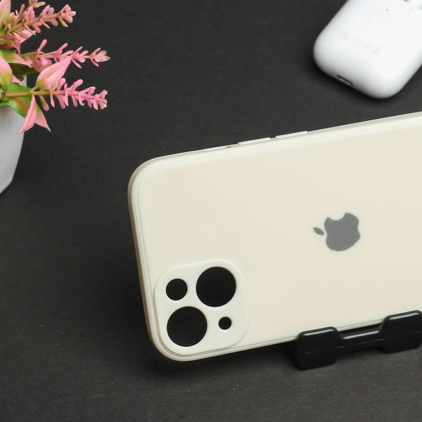 Cream Original Camera Silicone case for Apple iphone 15 - The Hatke