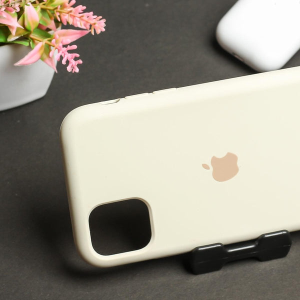 Cream Original Silicone case for Apple iphone 11 - The Hatke