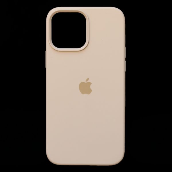 Cream Original Silicone case for Apple iphone 12 Pro Max - The Hatke