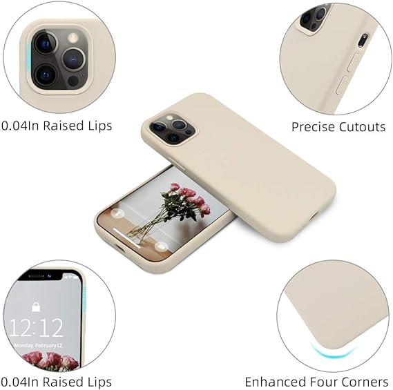 Cream Original Silicone case for Apple iphone 12 Pro Max - The Hatke