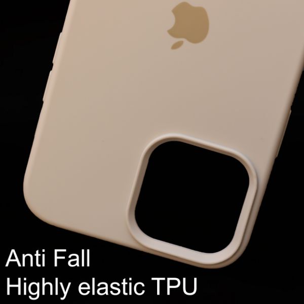 Cream Original Silicone case for Apple iphone 12 Pro Max - The Hatke
