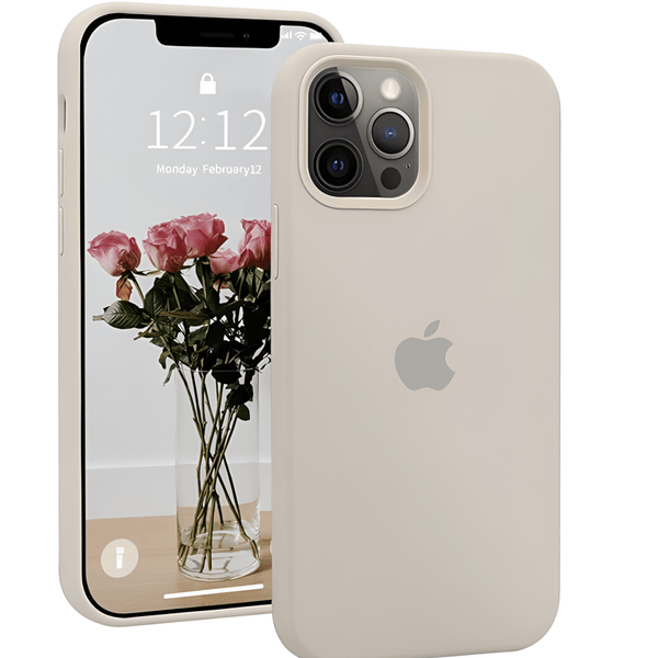 Cream Original Silicone case for Apple iphone 12 Pro Max - The Hatke