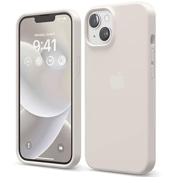 Cream Original Silicone case for Apple iphone 15 - The Hatke