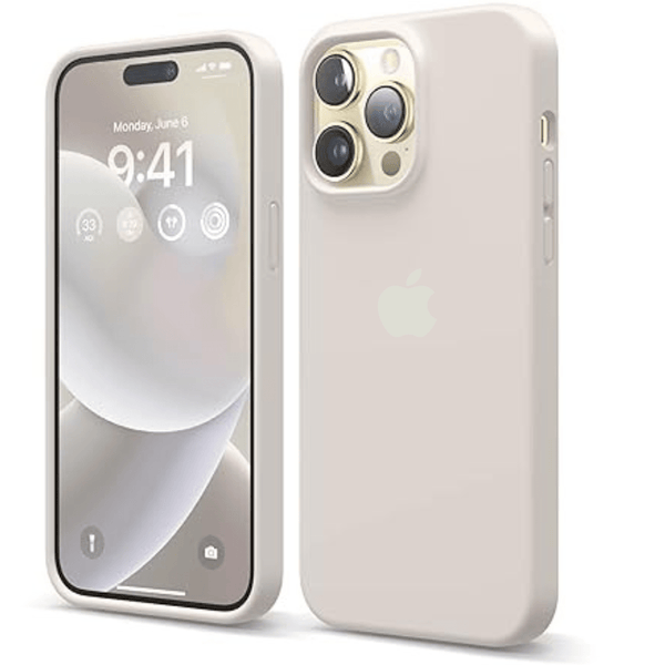 Cream Original Silicone case for Apple iphone 16 Pro Max - The Hatke