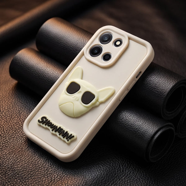 Cream SHOUNENN BULLDOG Silicone case for Oneplus Nord 6 - The Hatke