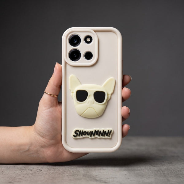 Cream SHOUNENN BULLDOG Silicone case for Oneplus Nord 6 - The Hatke