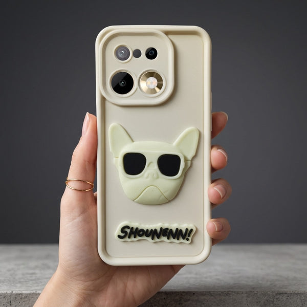 Cream SHOUNENN BULLDOG Silicone case for Realme 16 Pro Plus - The Hatke