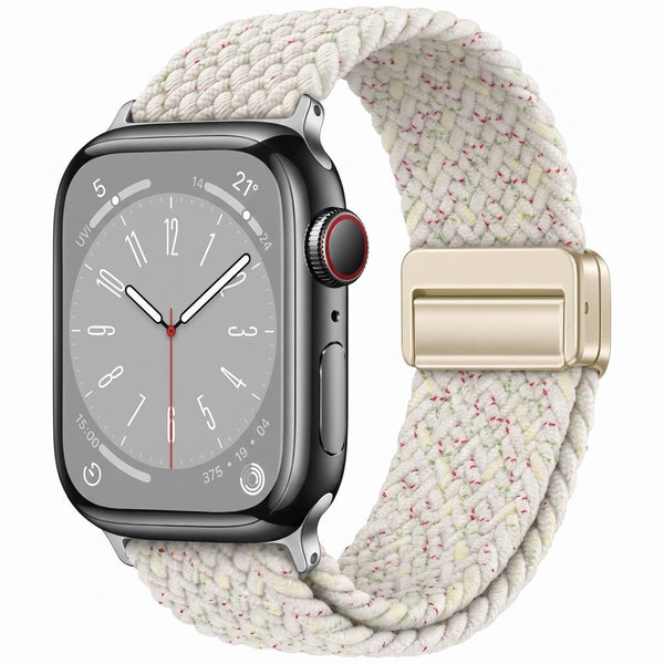 Cream Unity Braided Solo Loop For Strap For Apple Watch Series 1 (42mm/44mm/45mm/46mm/49mm) - The Hatke