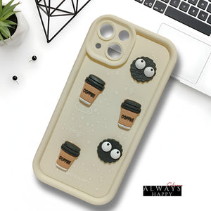 Cream COFFEE (ALWAYS HAPPY) Silicone case for Apple iphone 13