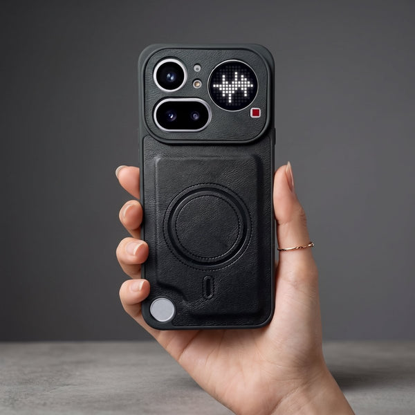 Crest Black Leather Case for Nothing 4a Pro - The Hatke