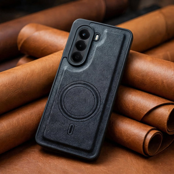 Crest Black Leather Case for Oneplus Nord Ce 6 Lite - The Hatke