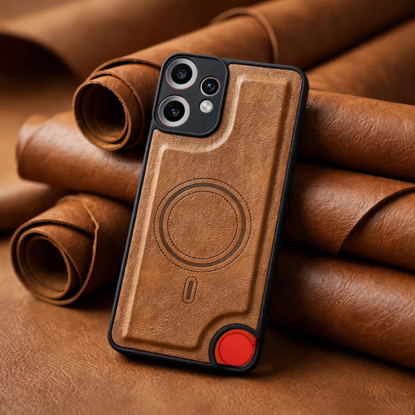 Crest Brown Leather Case for CMF PHONE 2 Pro - The Hatke