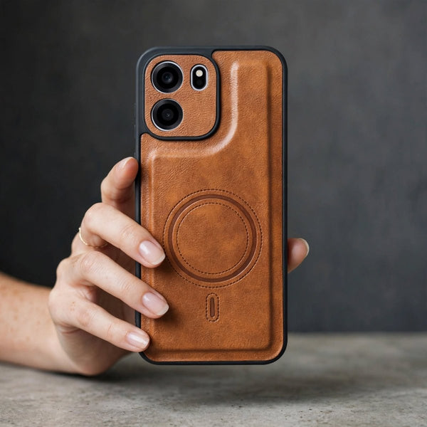 Crest Brown Leather Case for Oneplus Nord Ce 6 - The Hatke
