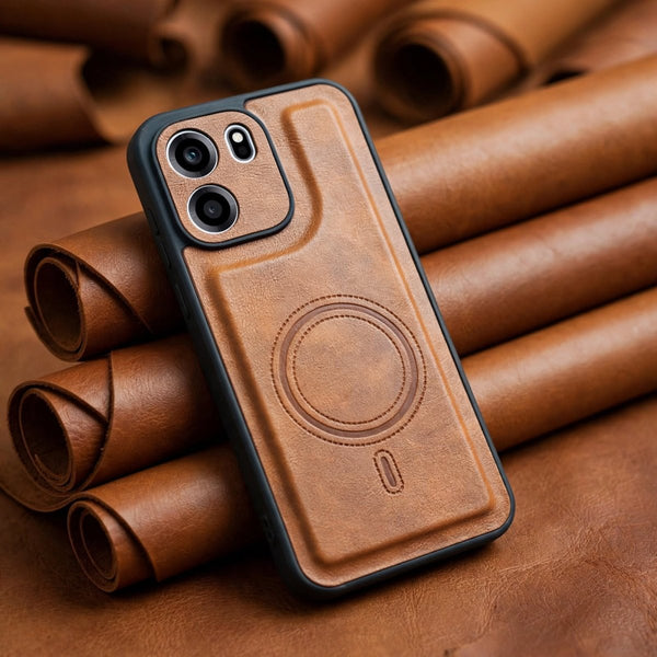 Crest Brown Leather Case for Oneplus Nord Ce 6 - The Hatke