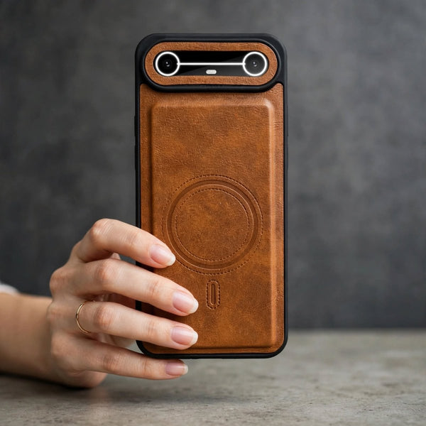 Crest Brown Leather Case for Tecno Pova Slim - The Hatke