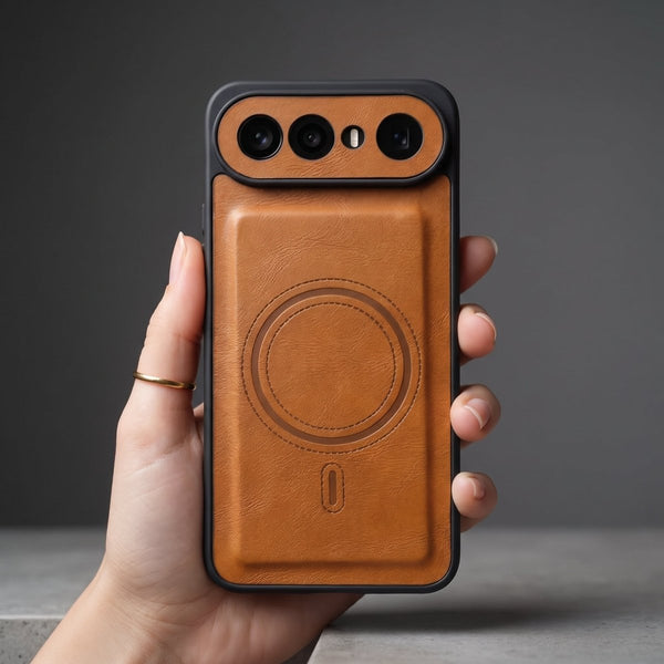 Crest Brown Leather Case for Vivo X300 FE - The Hatke