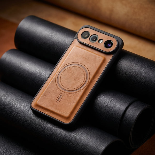 Crest Brown Leather Case for Vivo X300 FE - The Hatke