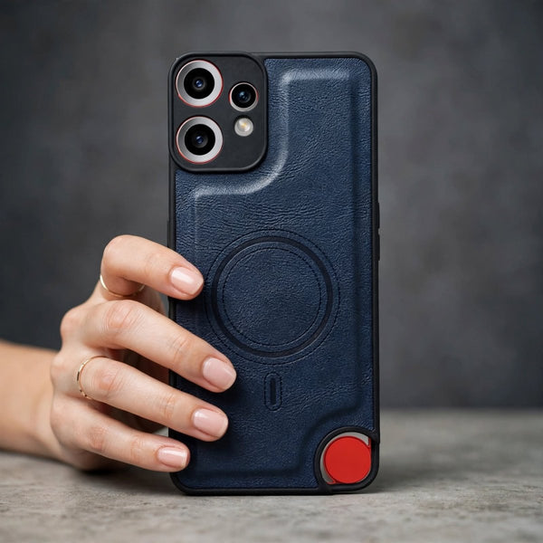 Crest Dark Blue Leather Case for CMF PHONE 2 Pro - The Hatke