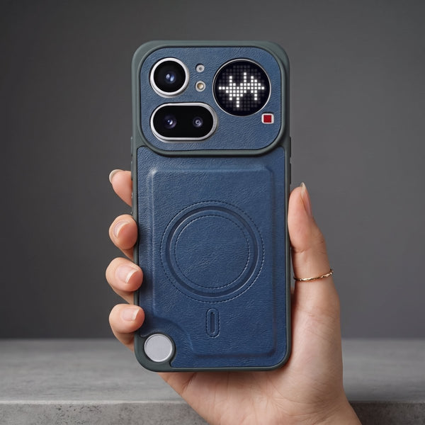 Crest Dark Blue Leather Case for Nothing 4a Pro - The Hatke