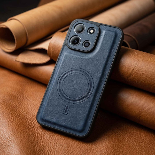 Crest Dark Blue Leather Case for Oneplus Nord 6 - The Hatke