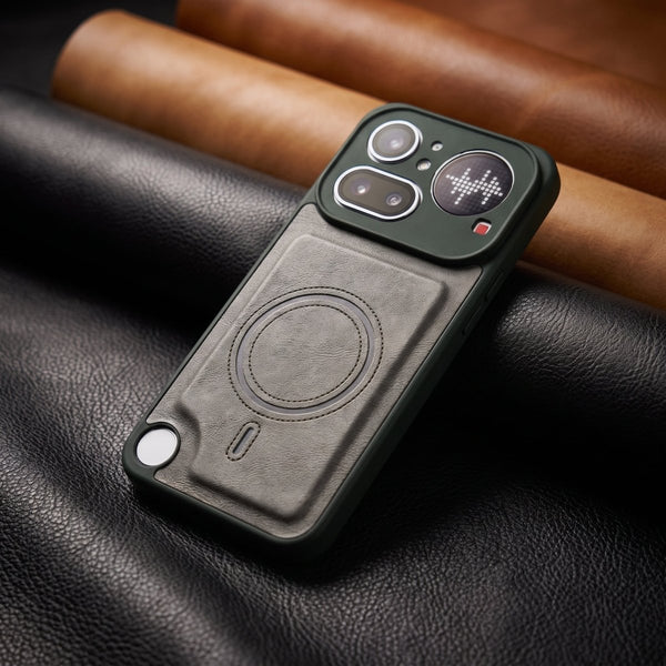 Crest Grey Leather Case for Nothing 4a Pro - The Hatke