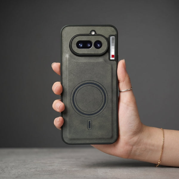 Crest Grey Leather Case for Nothing Phone 4a - The Hatke