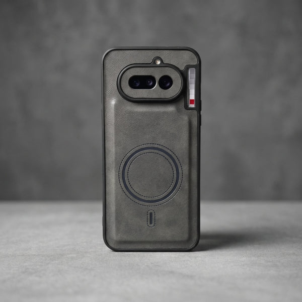 Crest Grey Leather Case for Nothing Phone 4a - The Hatke