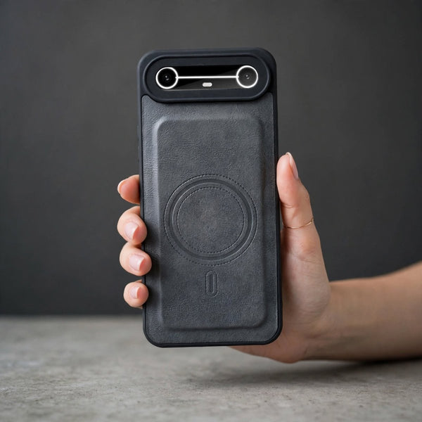 Crest Grey Leather Case for Tecno Pova Slim - The Hatke