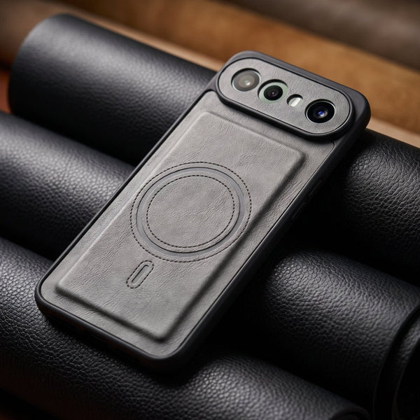Crest Grey Leather Case for Vivo X300 FE - The Hatke