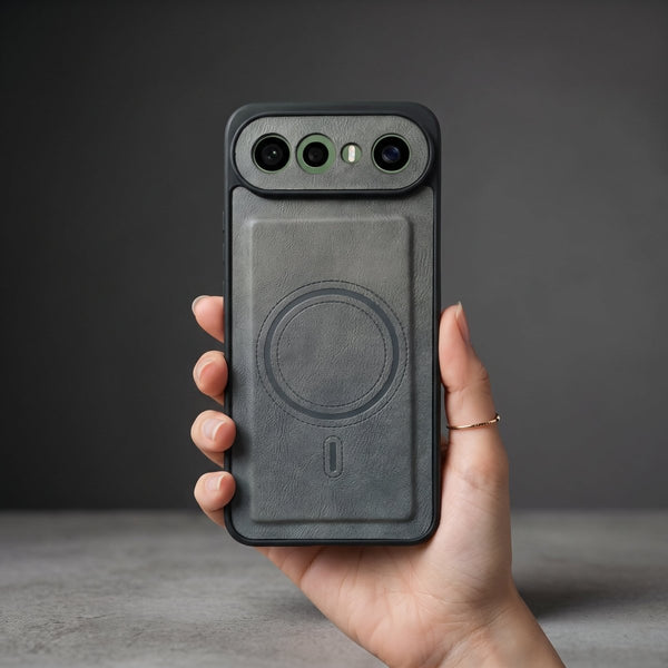 Crest Grey Leather Case for Vivo X300 FE - The Hatke