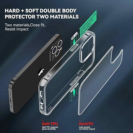 Crystal Clear Transperant case for Apple iphone 15 Pro Max - The Hatke