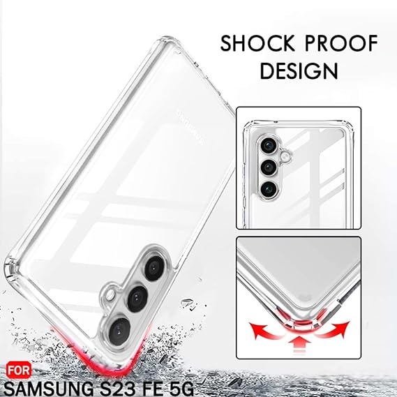 Crystal Clear Transperant case for Samsung S23 Fe - The Hatke