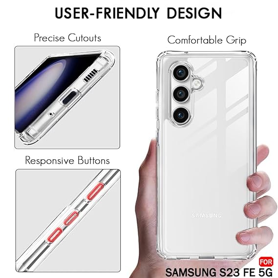 Crystal Clear Transperant case for Samsung S23 Fe - The Hatke